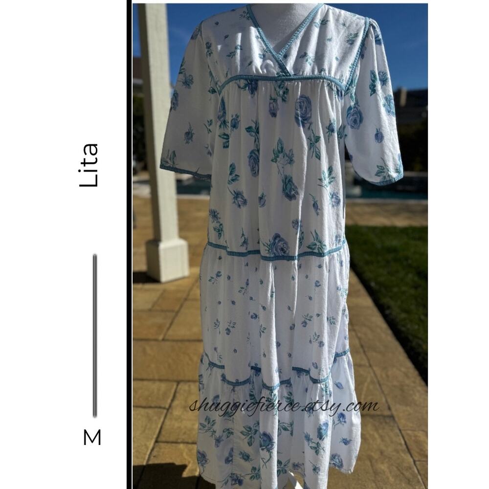 MSRP: $82  ✨Vintage 1990'S SITA Nepal Cotton Prairie Dress Size M✨SAME DAY SHIP